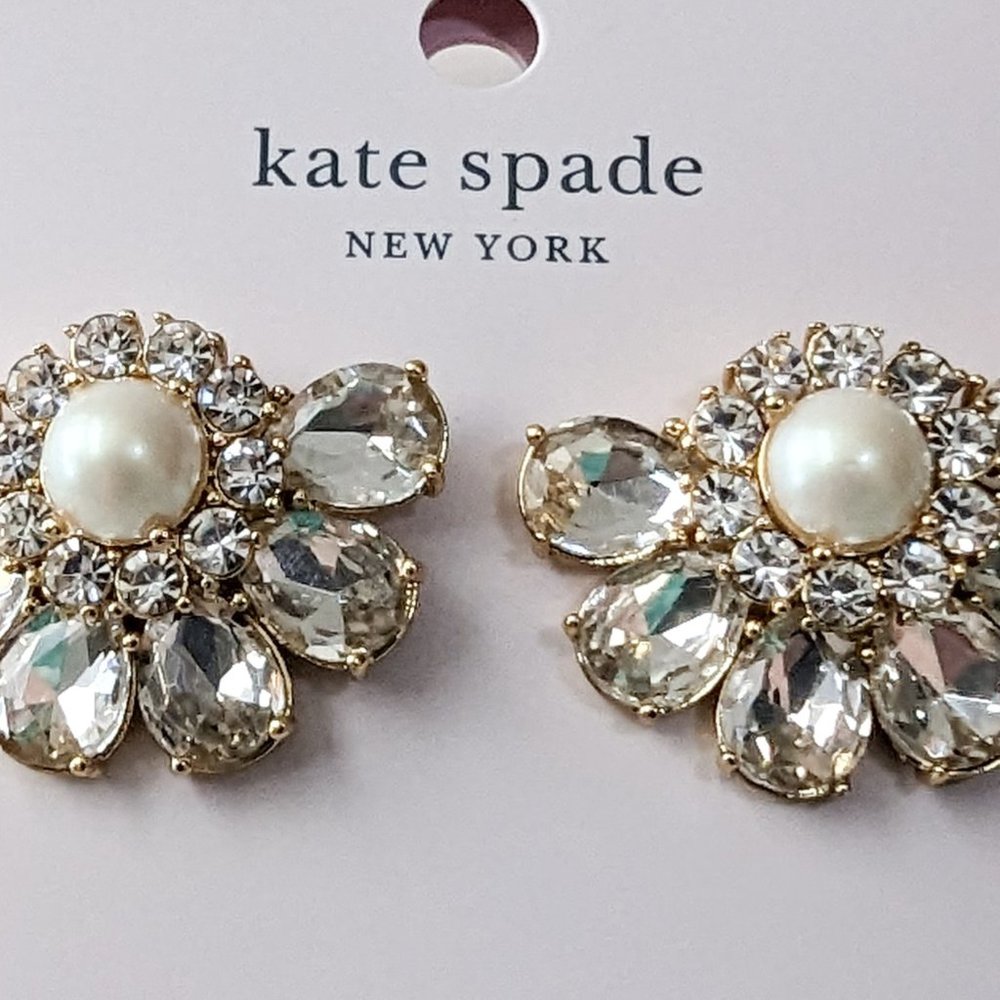 Kate Spade New York Pearl Crystal Cluster Earrings - Picture 3 of 4